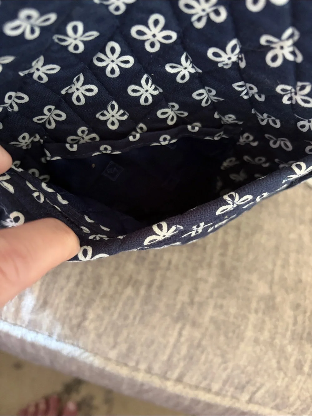 Vera Bradley Navy Quilted Floral Tote